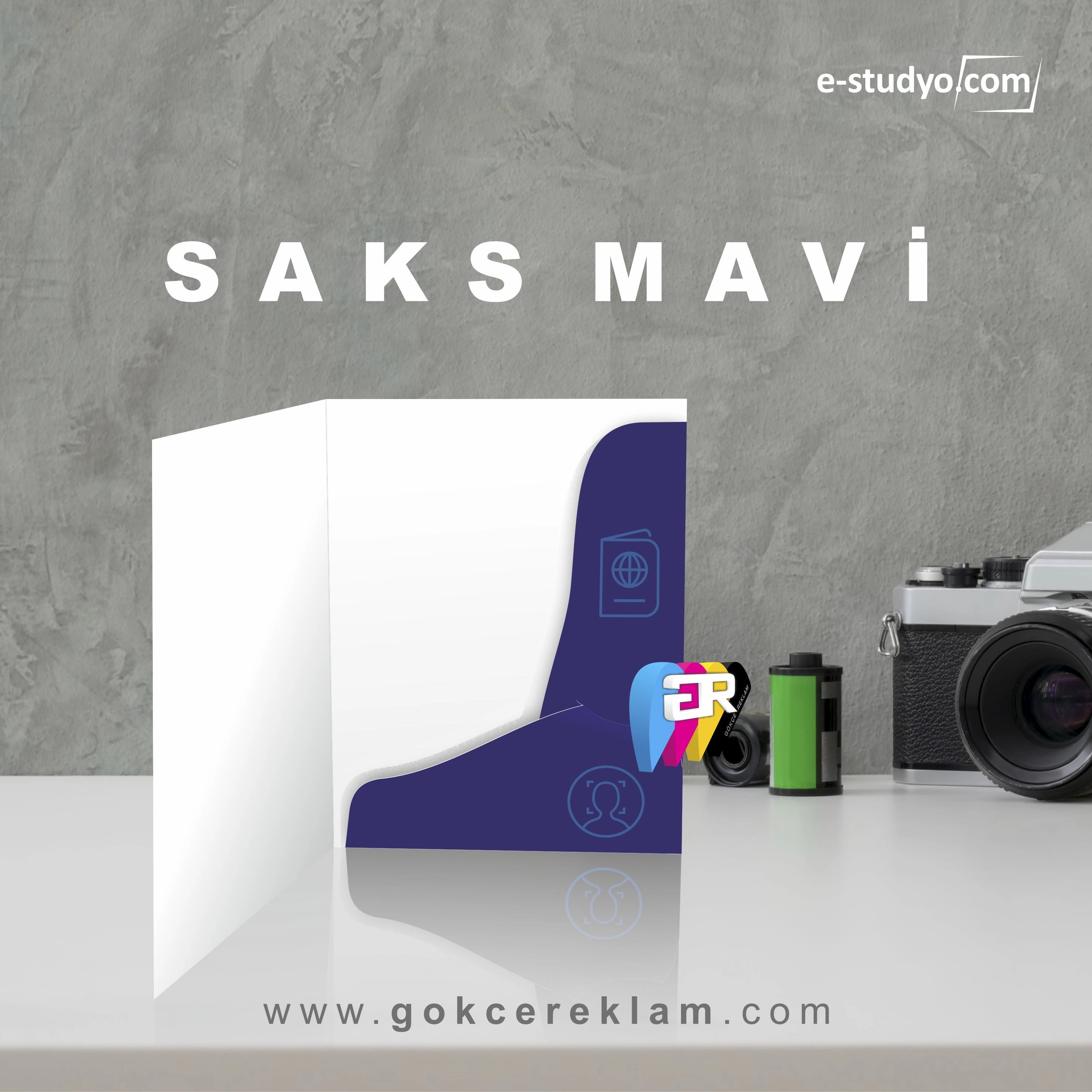 200 Adet Saks Mavi Hazır Vesikalık Kabı