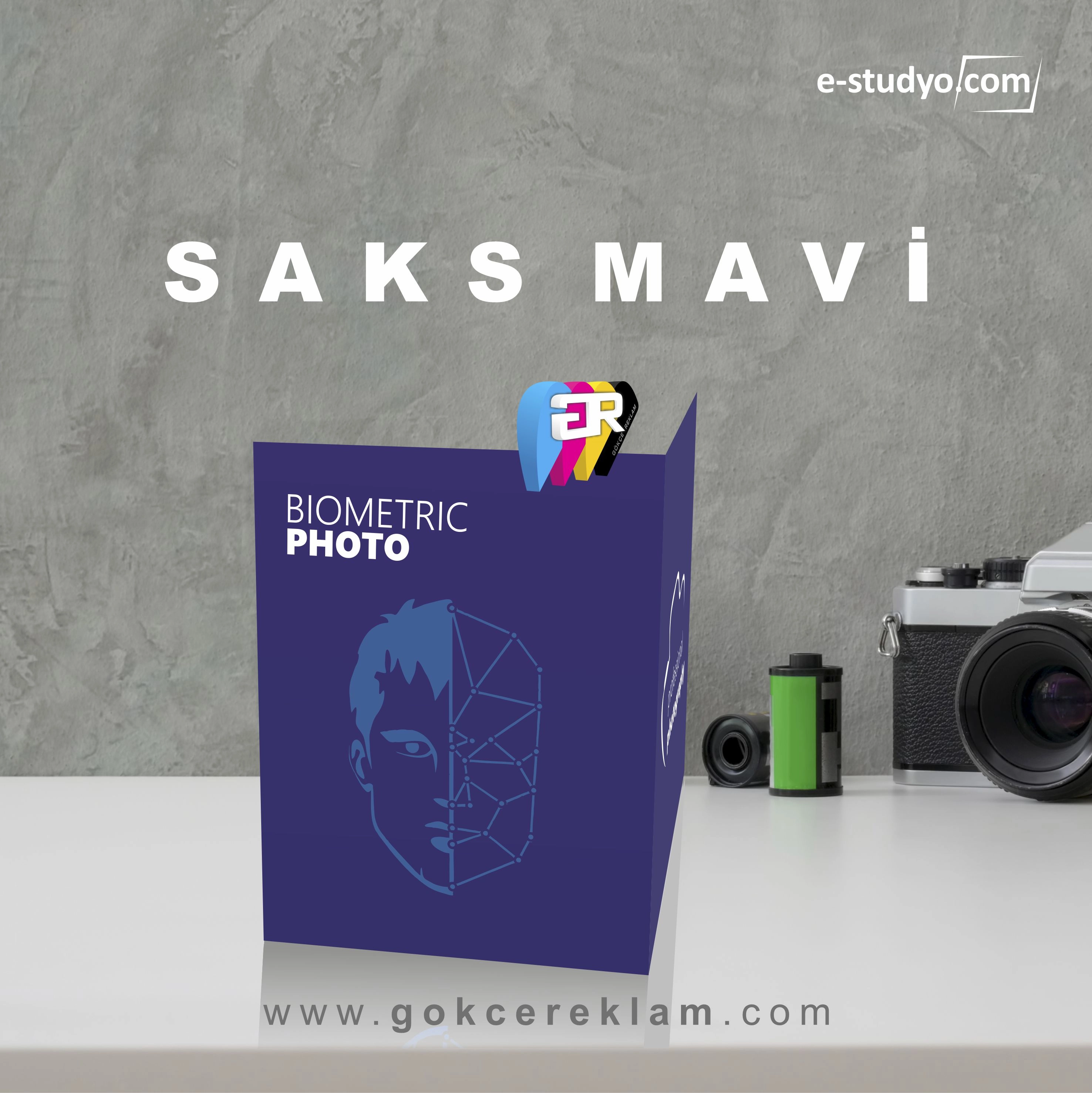 200 Adet Saks Mavi Hazır Vesikalık Kabı