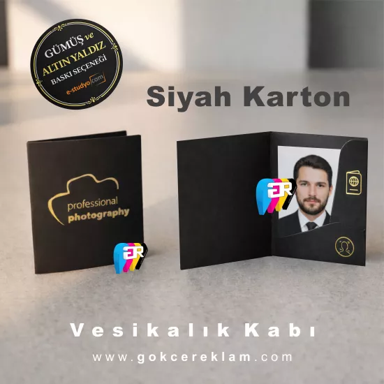 2000 Adet - Siyah Karton - Varak Yaldızlı