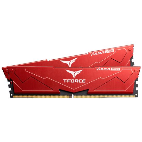 Team T-Force Vulcan Red 32GB (2x16GB) 5600Mhz CL36 DDR5 Gaming Ram (FLRD532G5600HC36BDC01)