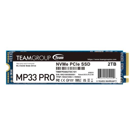 Team MP33 Pro 2TB 2400/2000MB/s NVMe PCIe Gen3x4 M.2 SSD Disk (TM8FPD002T0C101)