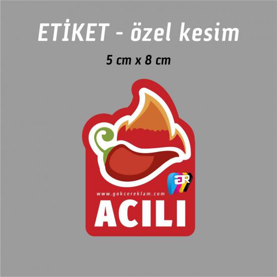 950 Adet 8x5 Özel Kesim Etiket