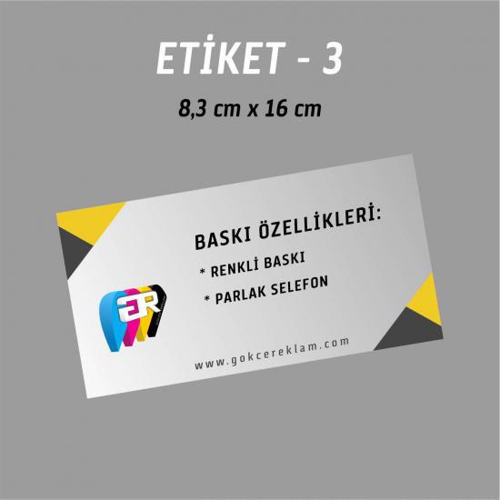 950 Adet 8,3 x 16 cm Etiket