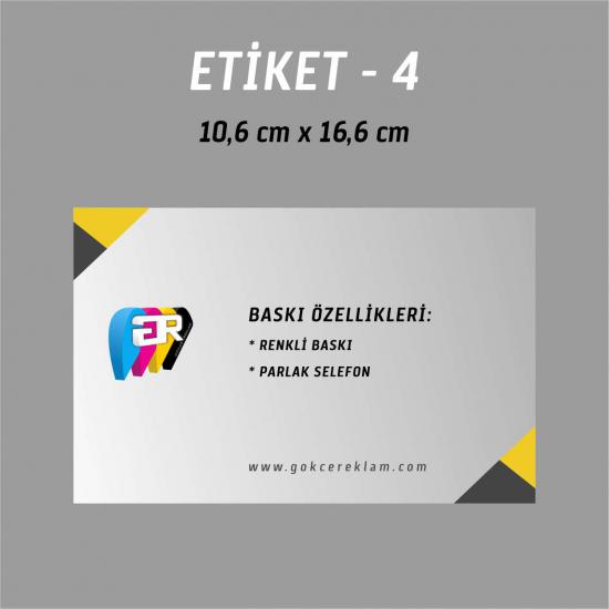 950 Adet 10,6 cm x 16,6 cm Etiket