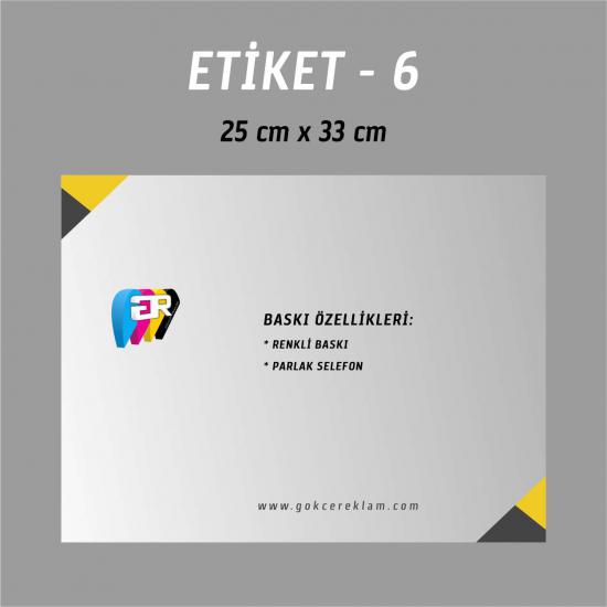 950 Adet 25 cm x 33 cm Etiket