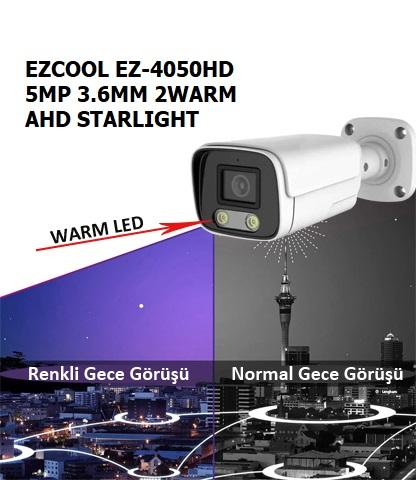 EZCOOL EZ-4050HD 5MP 3.6MM LENS AHD BULLET KAMERA (STARLIGHT)