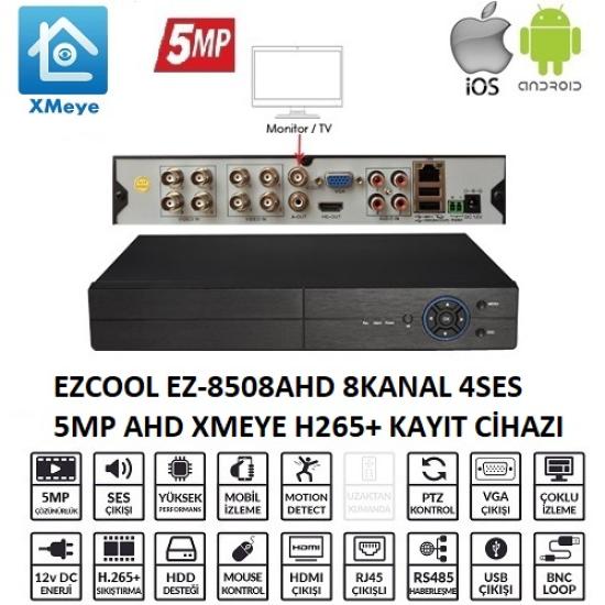 EZCOOL EZ-8508AHD 8 KANAL 5 MP 1HDD XMEYE KAYIT CİHAZI
